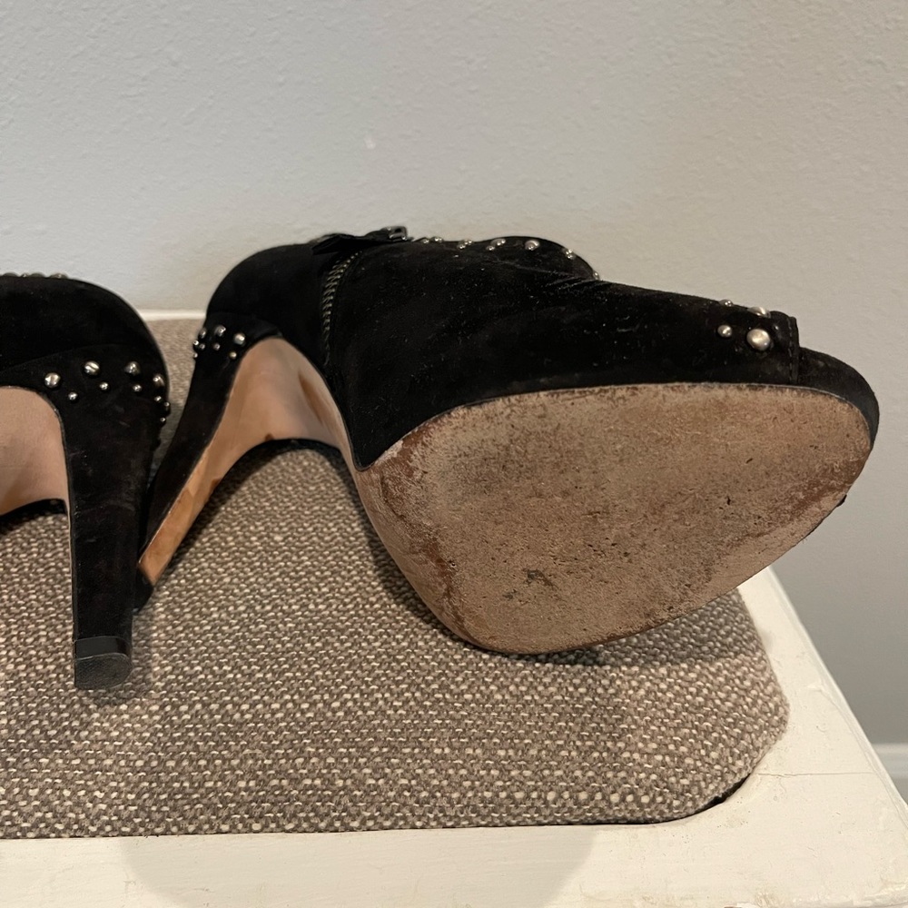 Saks Fifth Avenue Black Studded Booties - Picture 4 of 5